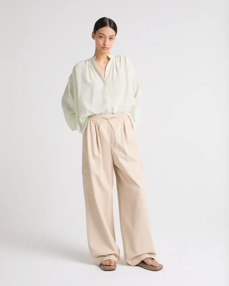 Pantalon cargo en cuir d’agneau