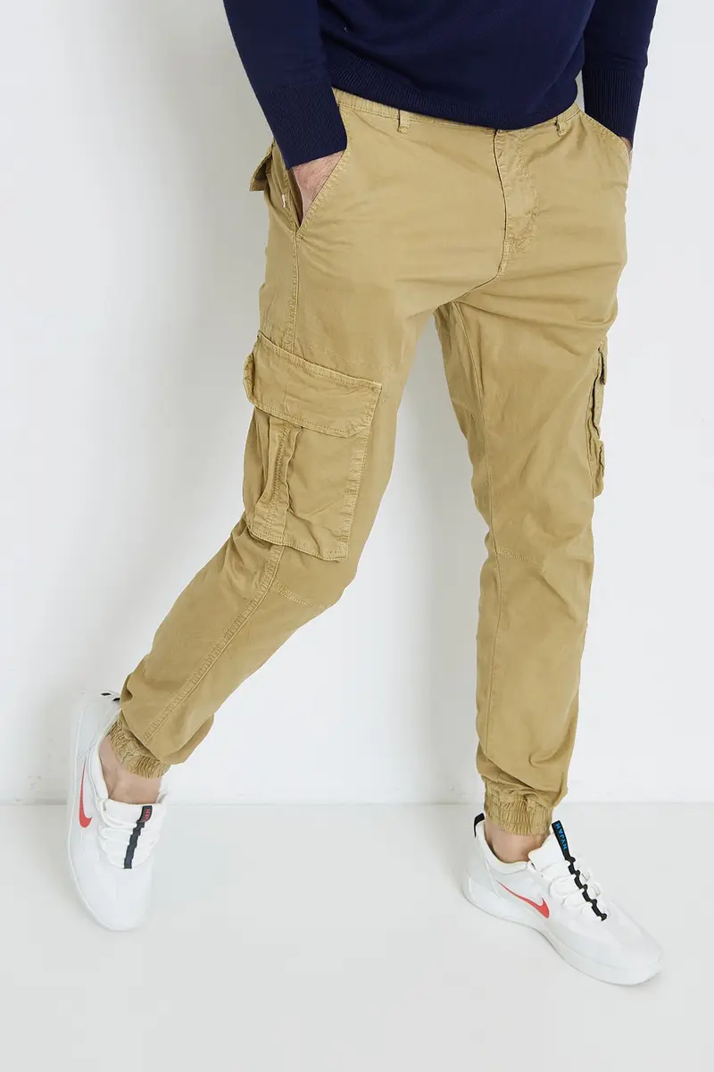 Pantalon cargo fashion beige homme
