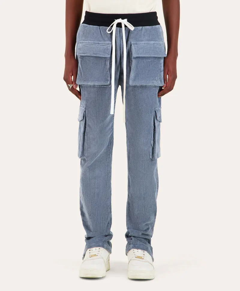 PANTALON CARGO FP VELOURS - BLEU