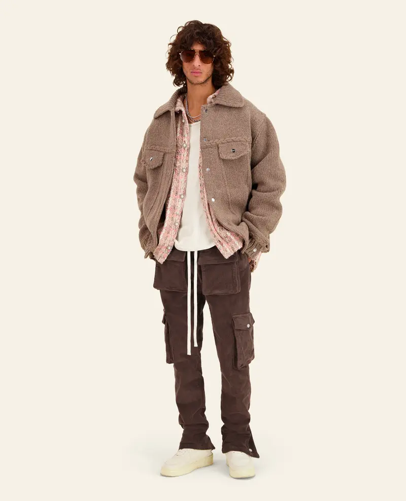 PANTALON CARGO FP VELOURS - CHOCOLAT