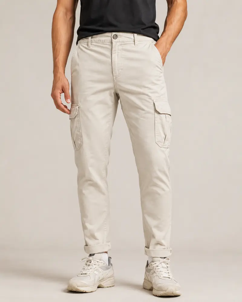 Pantalon cargo homme beige