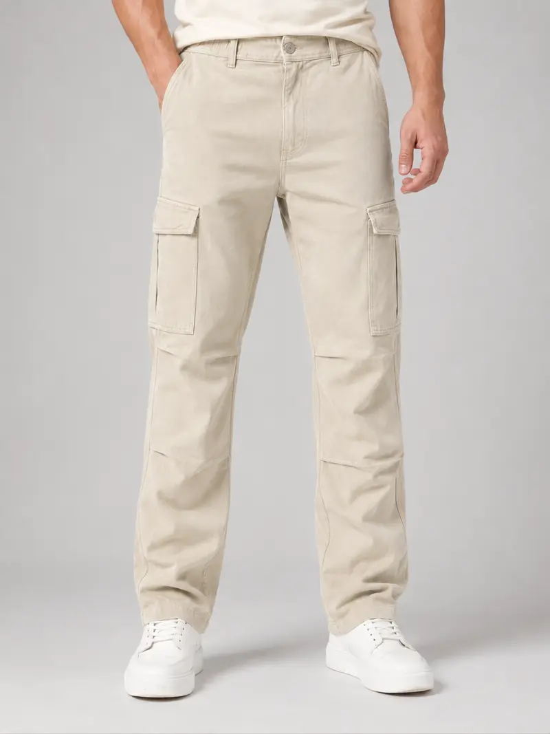 Pantalon cargo homme beige