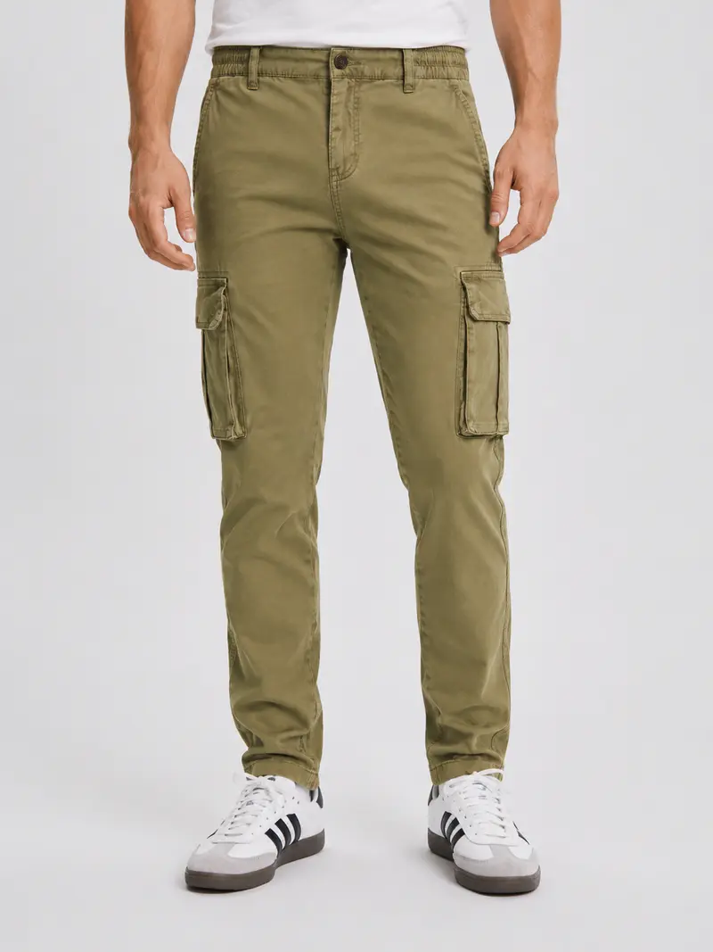 Pantalon cargo homme kaki