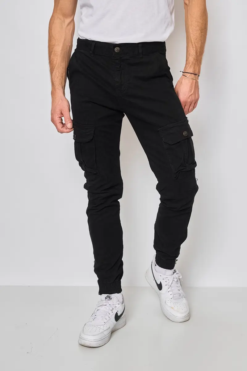 pantalon cargo noir JM5531-1