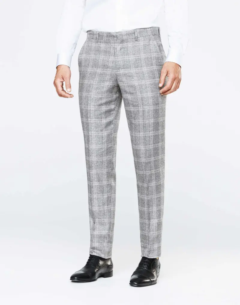 Pantalon carreaux gris