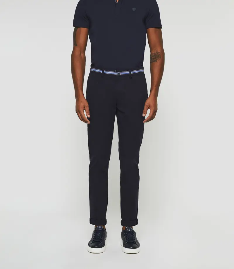 Pantalon casual slim marine "Paco"