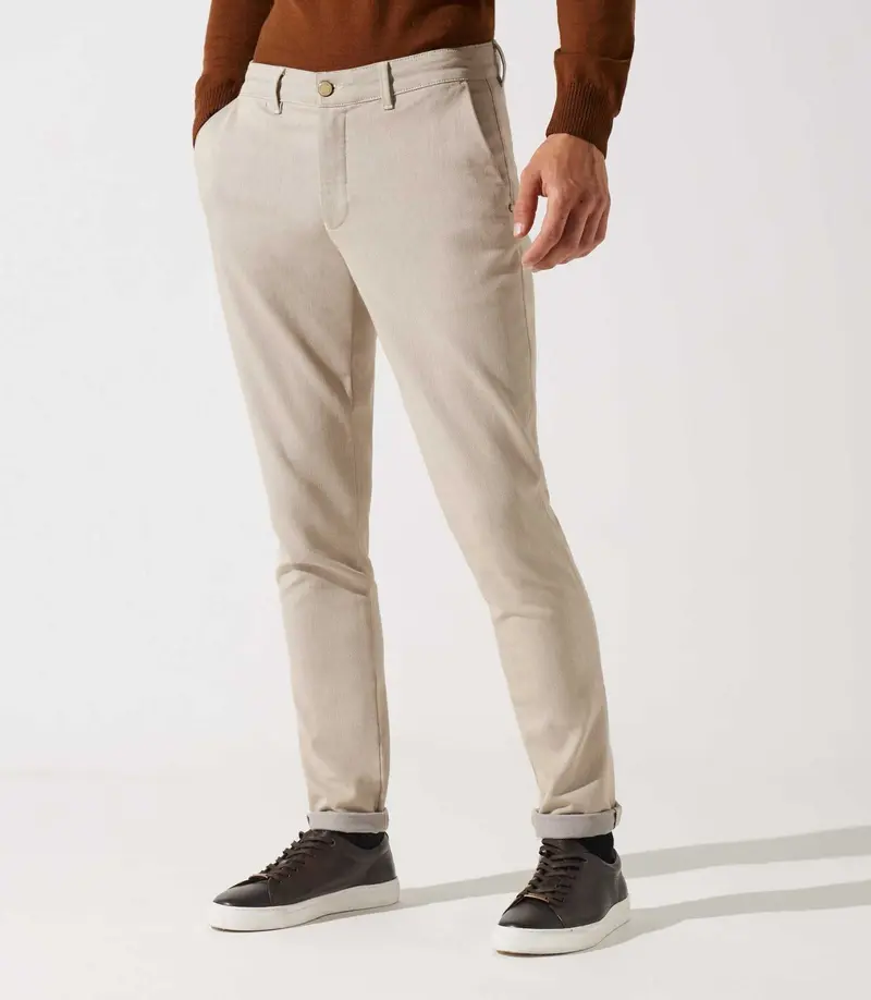 Pantalon chino armuré beige VARFAIT