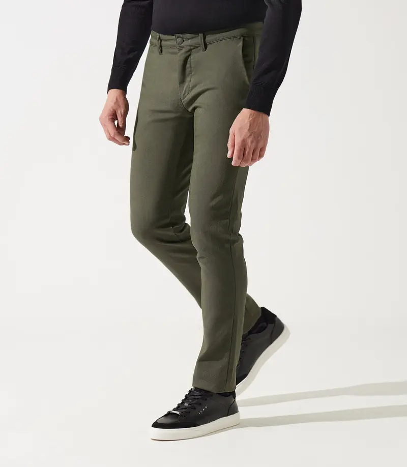 Pantalon chino armuré kaki VERREBI