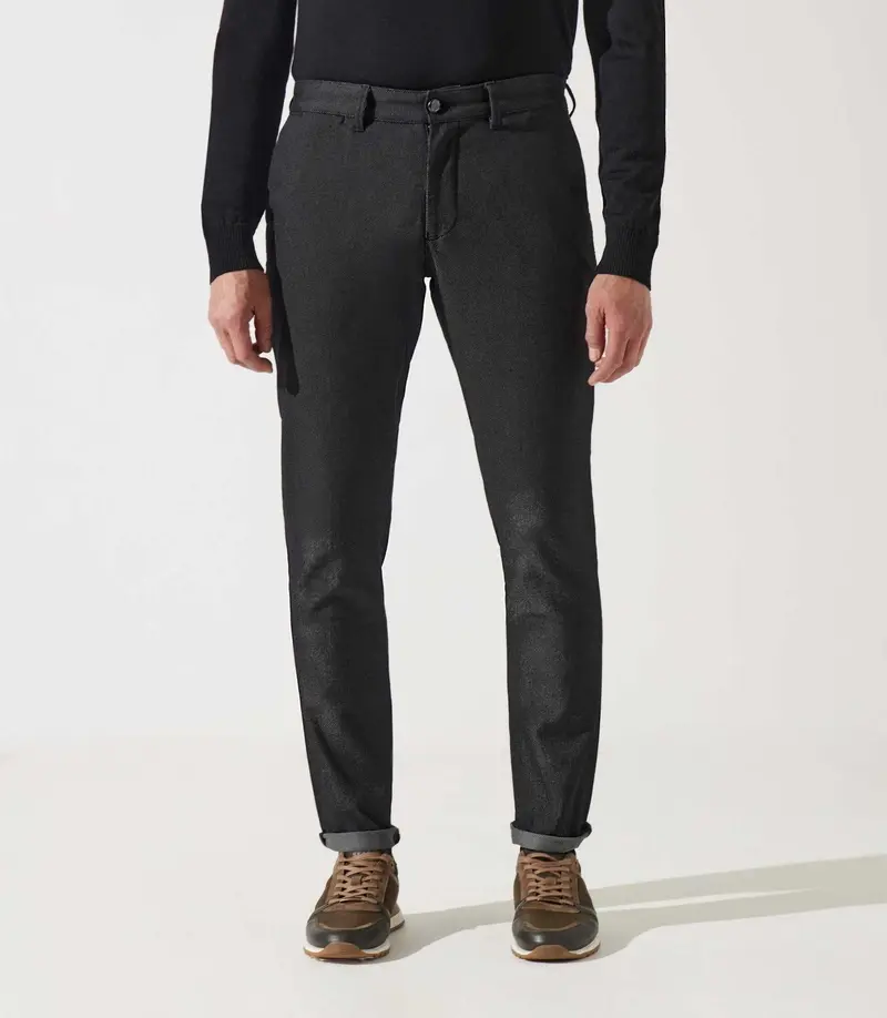 Pantalon chino armuré noir VERREBI
