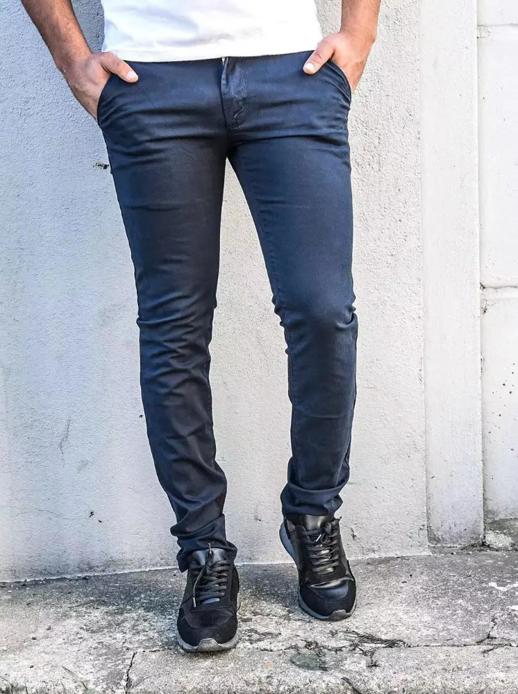 Pantalon chino bleu marine homme stylé coupe slim