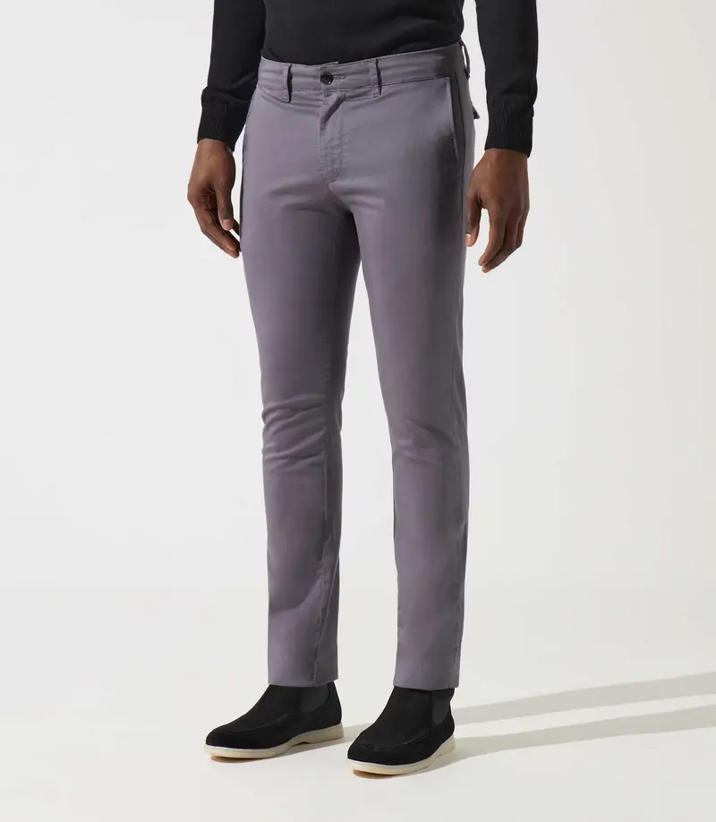 Pantalon chino satin anthracite VANAMA