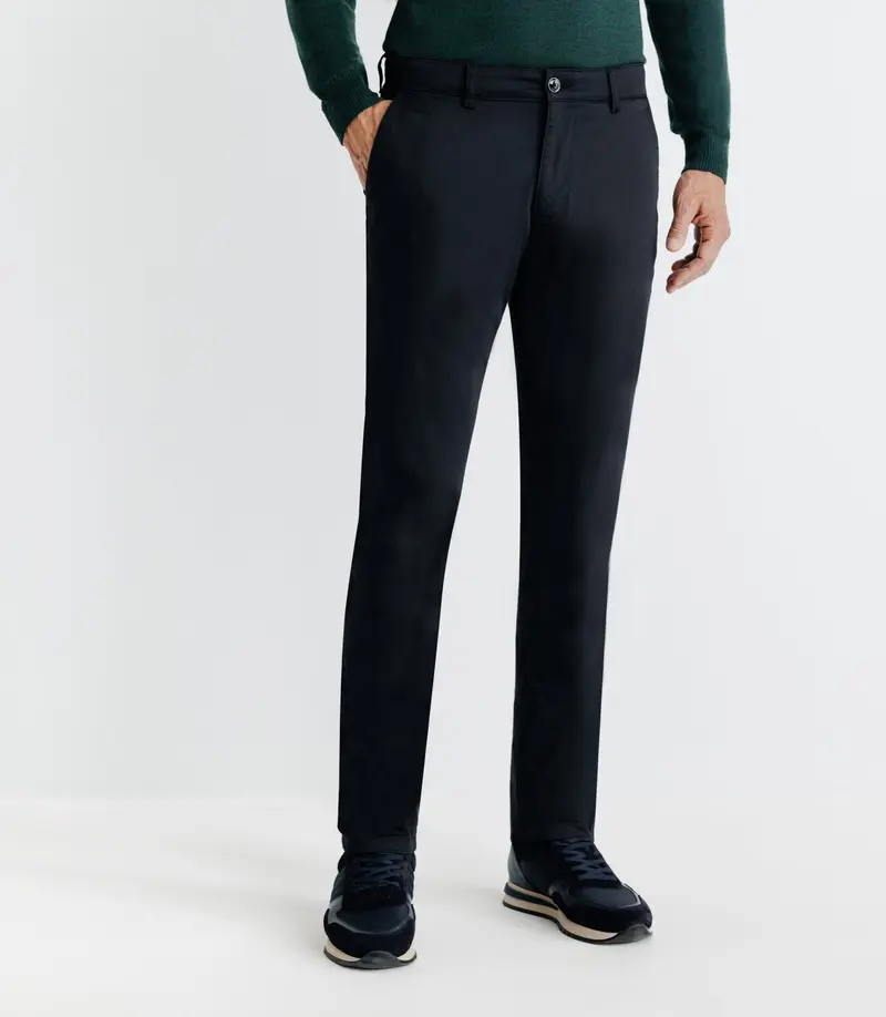 Pantalon chino satin noir