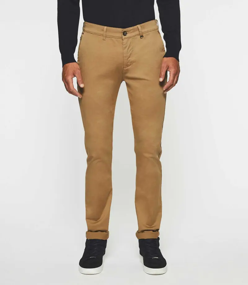 Pantalon chino slim camel VANAMA