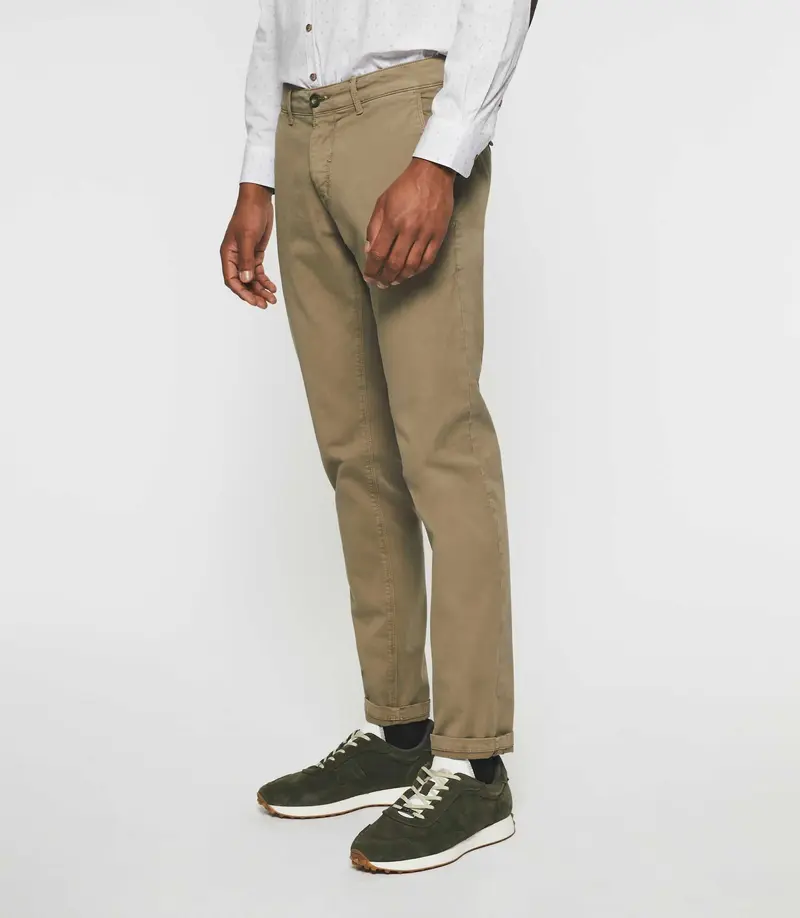 Pantalon chino slim kaki clair VALOR