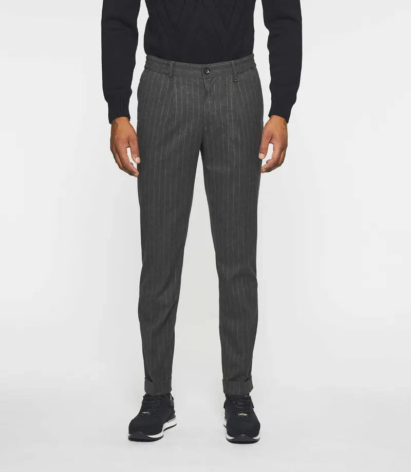 Pantalon chino taille élastique gris foncé VERTICAL