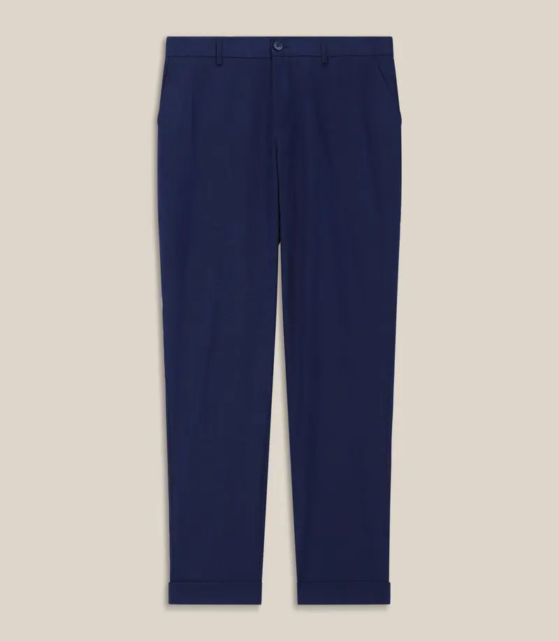 Pantalon chino taille elastique marine