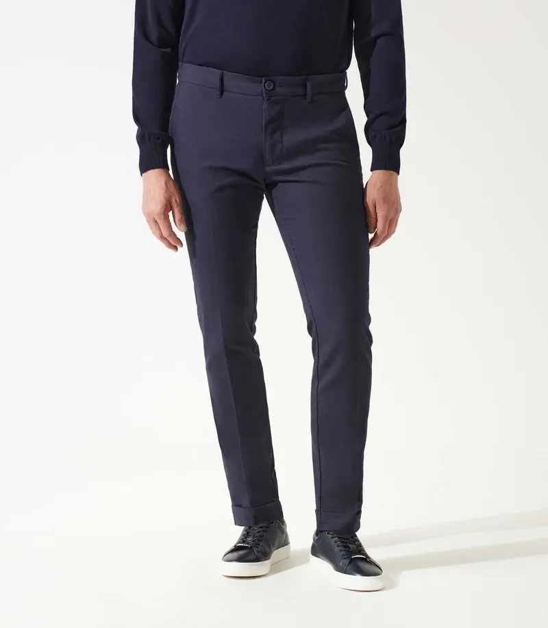 Pantalon chino taille élastique marine VTWILL