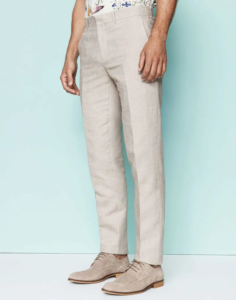 Pantalon coton et lin beige "Liverpool"