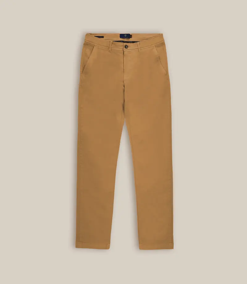 Pantalon coton stretch camel