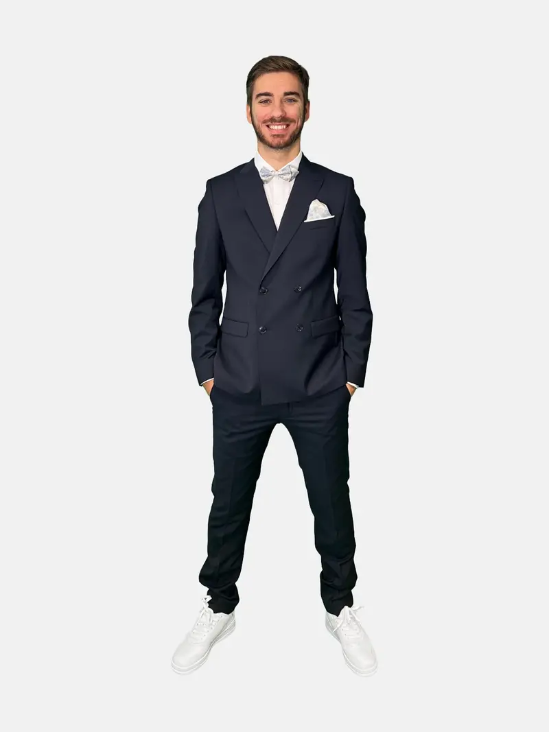 Pantalon de costume Digel Noah en laine - Marine
