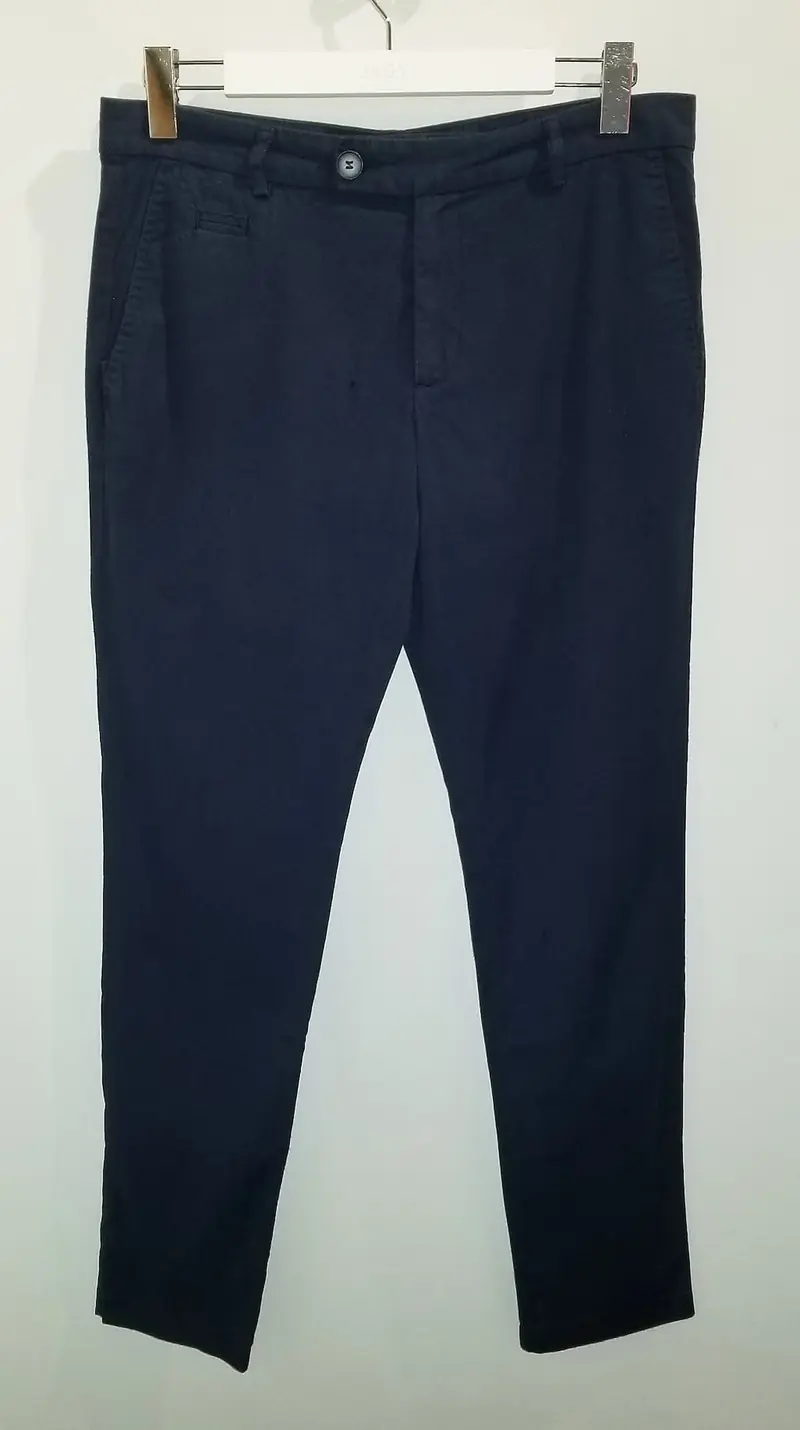 Pantalon en coton bio bleu marine