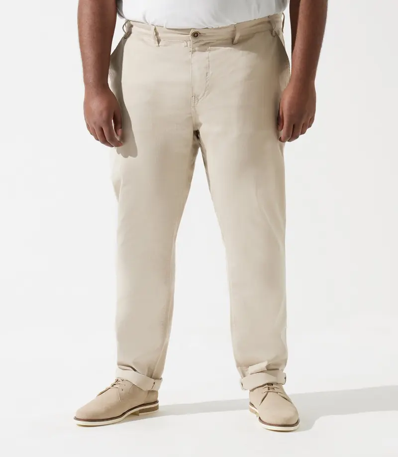 Pantalon en coton stretch beige PACHELORBT