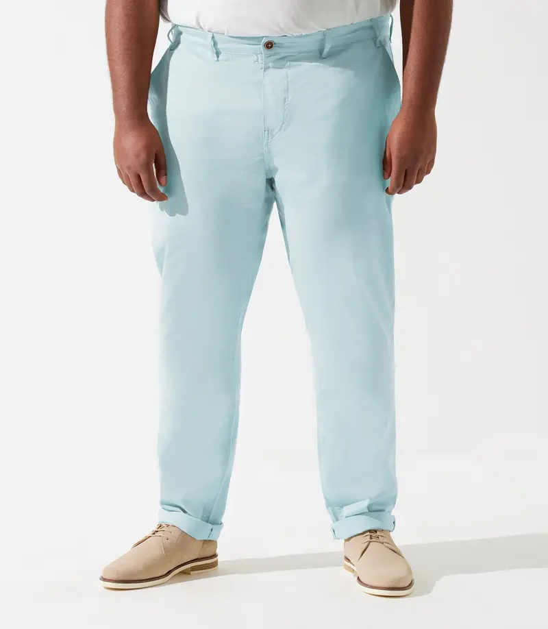 Pantalon en coton stretch bleu ciel PACHELORBT