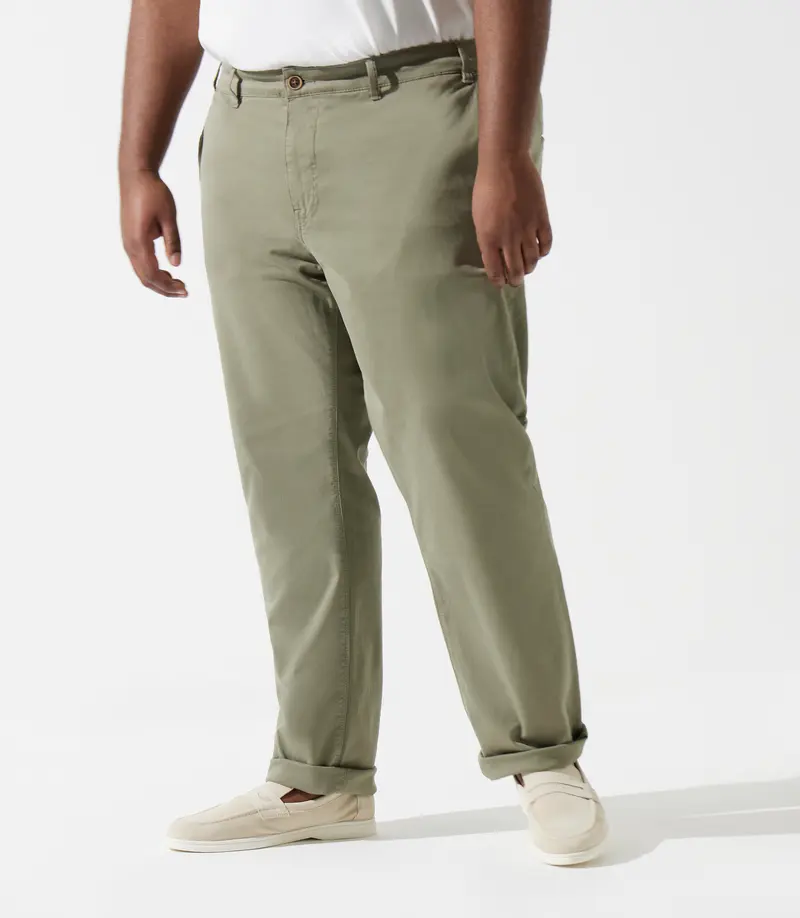 Pantalon en coton stretch kaki PACHELORBT