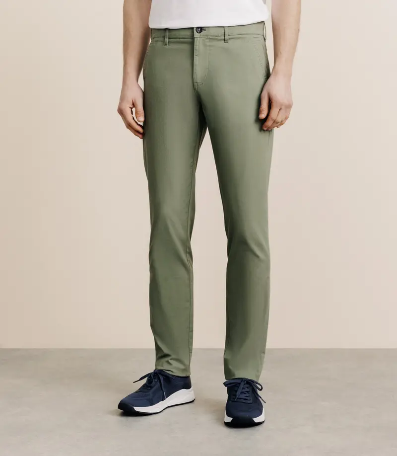 Pantalon en coton stretch kaki