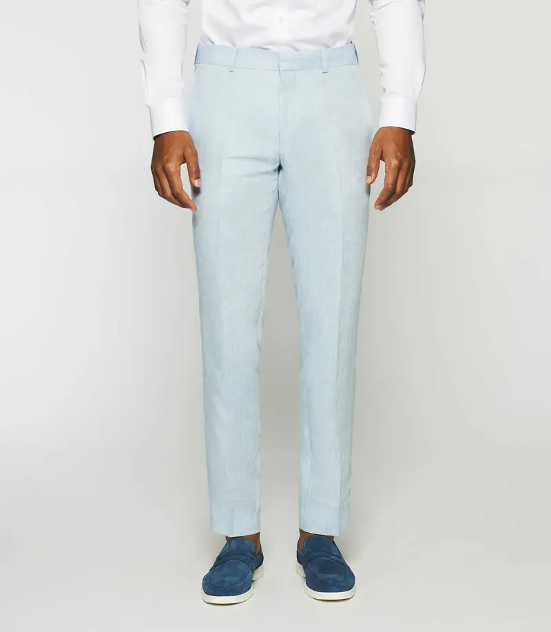 Pantalon en lin bleu ciel BCELESTE