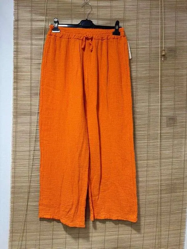 Pantalon gaze de coton orange