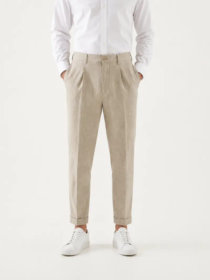 Pantalon homme beige