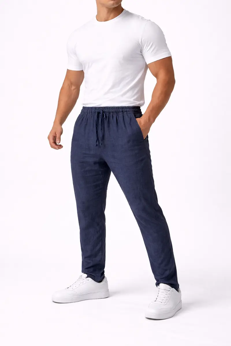Pantalon homme en lin Marine