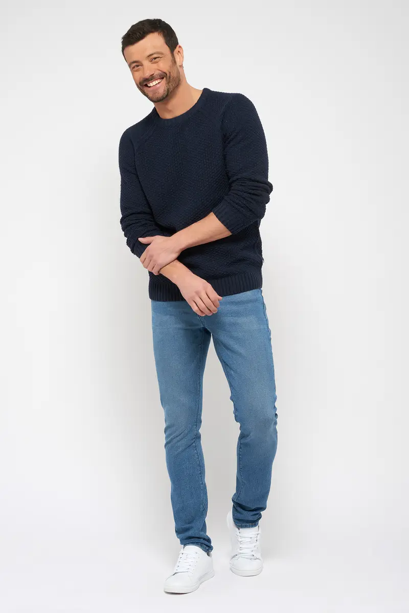Pantalon jean recyclé - Coupe slim - Ton clair