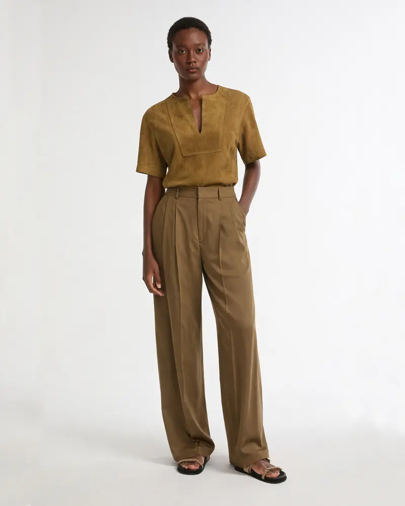 Pantalon large en lin