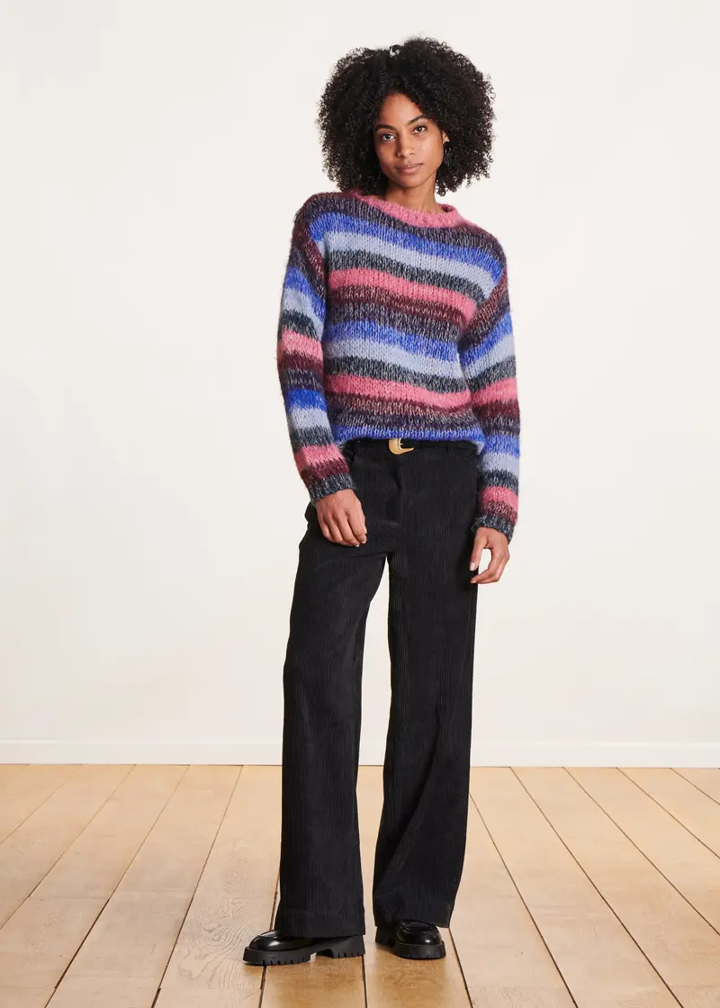 Pantalon large en velours noir