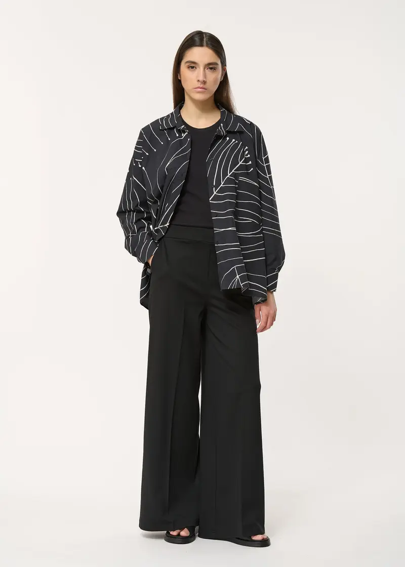 Pantalon large noir en jersey milano