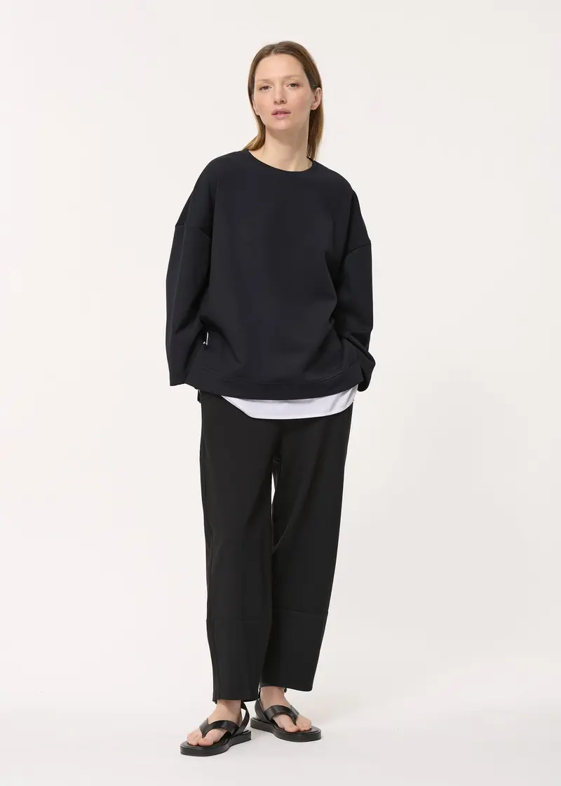Pantalon noir 7/8ème taille haute en jersey stretch