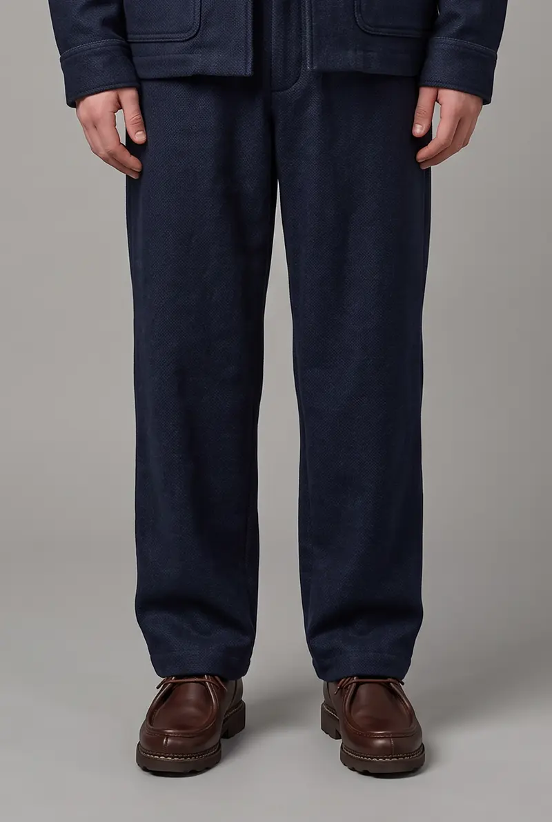 Pantalon Pleats en coton denim bio