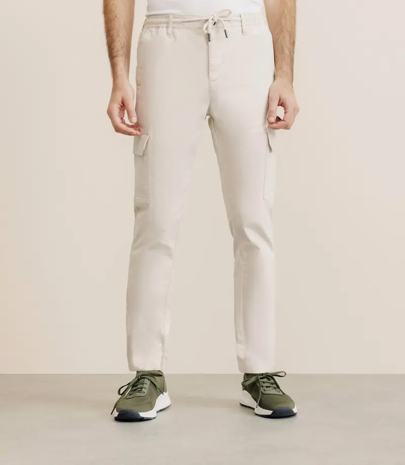 Pantalon regular avec cordon beige