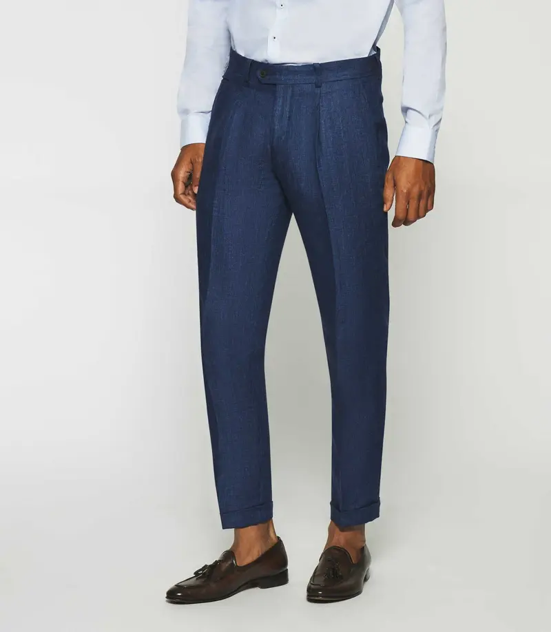 Pantalon séparable en lin marine BCHANCE