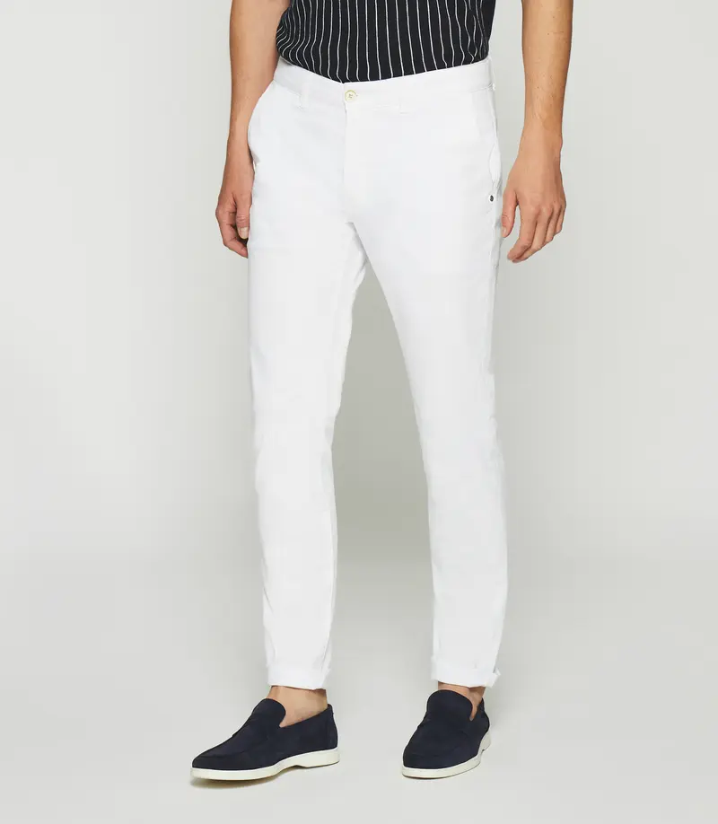 Pantalon slack slim blanc PACHELOR