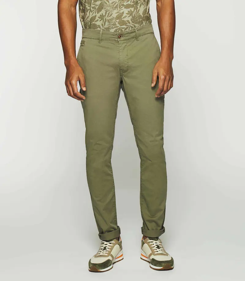 Pantalon slack slim kaki clair