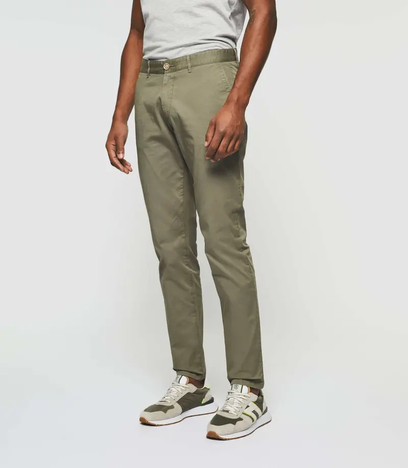 Pantalon slim kaki clair "Perline"