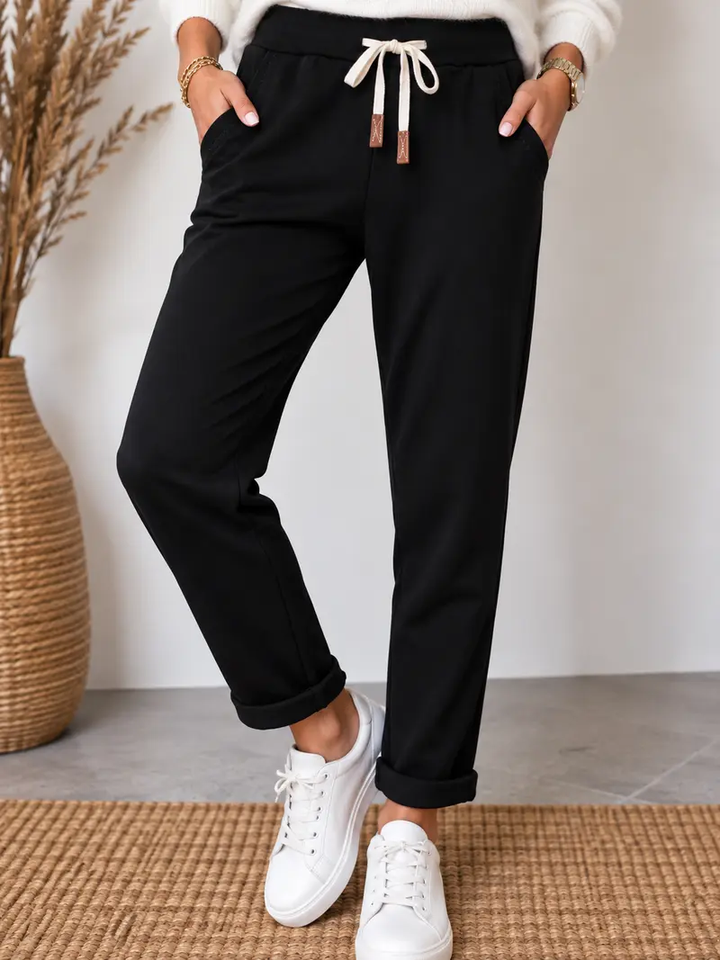 Pantalon souple et soyeux noir