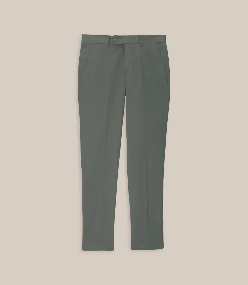 Pantalon taille mi-haute kaki