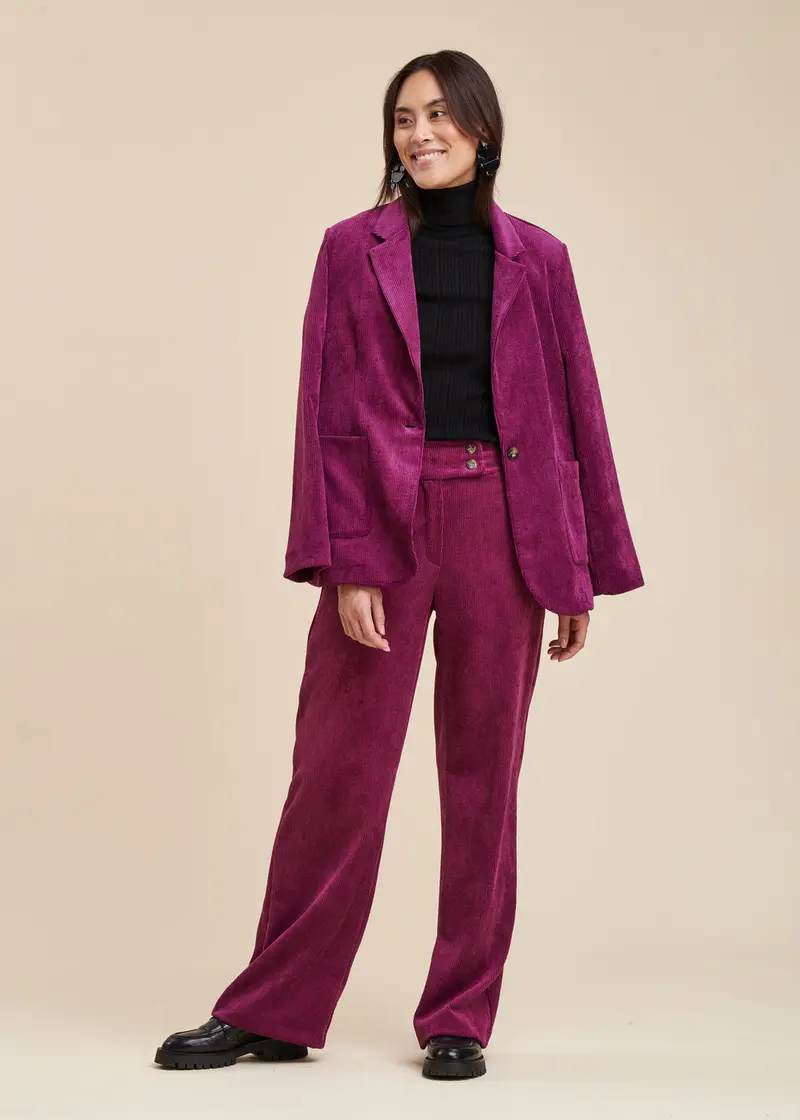 Pantalon velours coupe large
