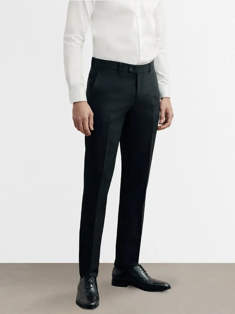 Pantalon ville 100% laine noir