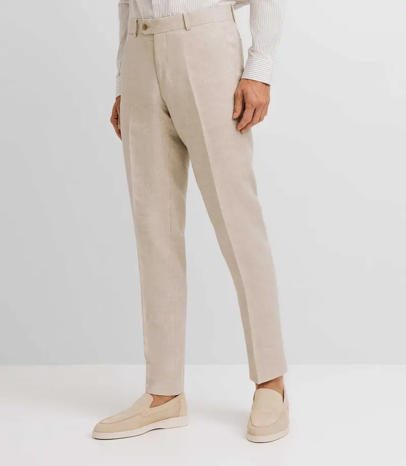 Pantalon ville 100% lin beige