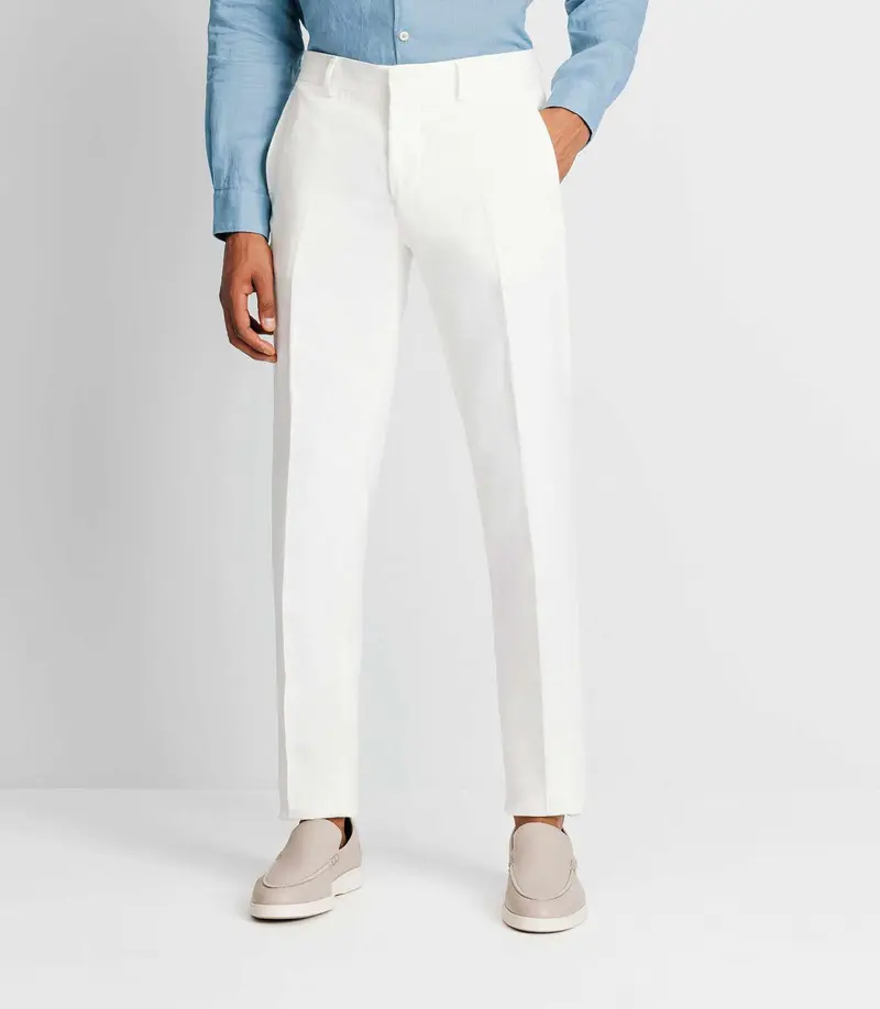 Pantalon ville 100% lin blanc
